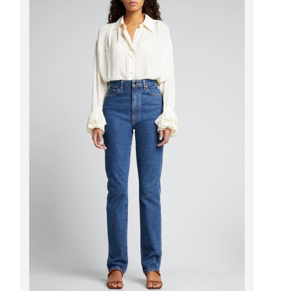 Khaite Daria jeans Blue Size 26 High Rise Slim Leg
